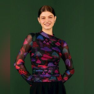 FARM Rio Tulle Blouse Neon Mushroom
